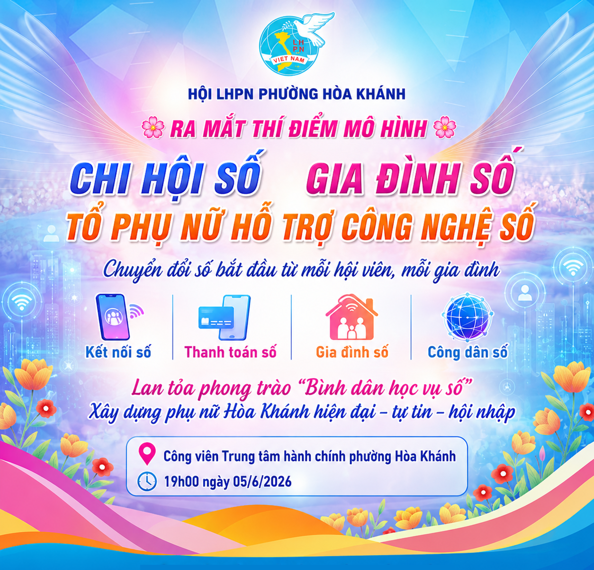 Phụ nữ Hòa Khánh tiên phong chuyển đổi số, ra mắt thí điểm mô hình “Chi hội số – Gia đình số – Tổ phụ nữ hỗ trợ công nghệ số”